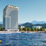 Real estate in Steps Residential Complex on the seashore in Batumi  with the right to residence permit in Georgia